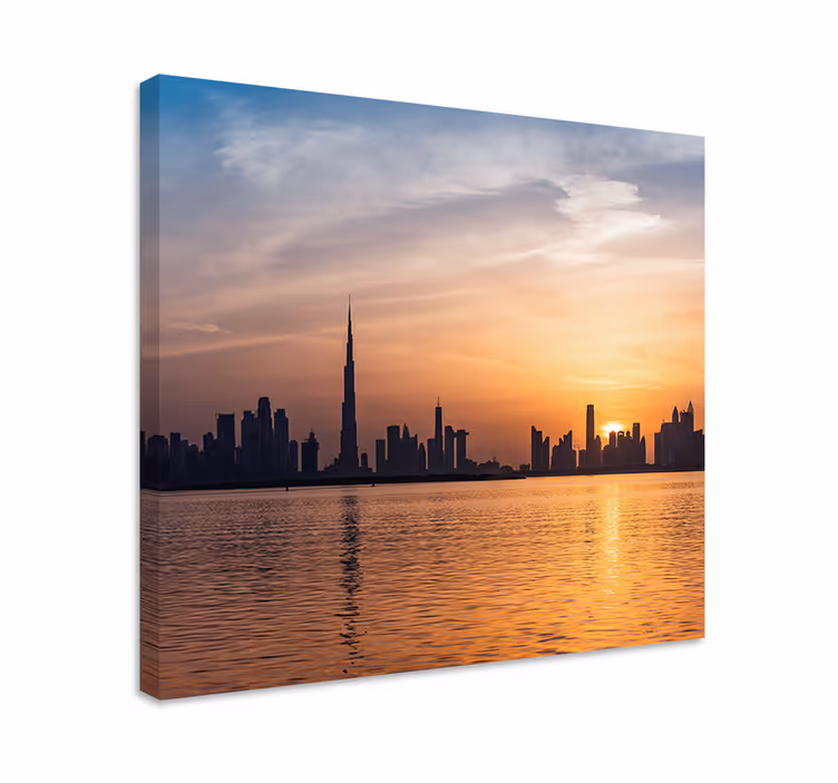 Dubaji városkép naplementében vászon - TenStickers