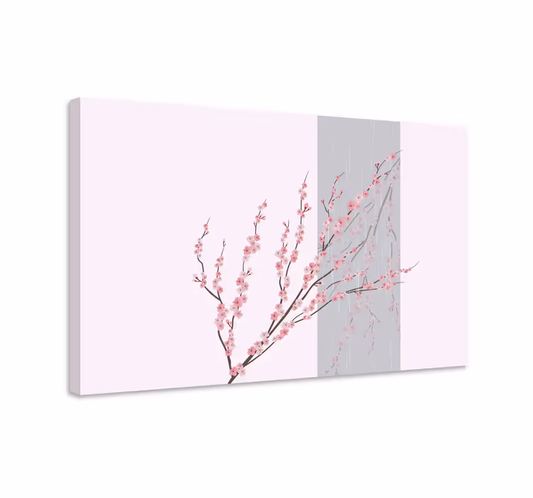 Sakura virágzás Ág vászon virágok és növények - TenStickers