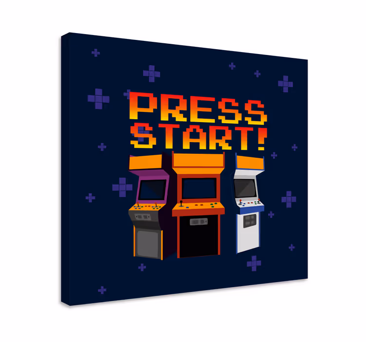 Retro arcade machines vászon videojátékokról - TenStickers