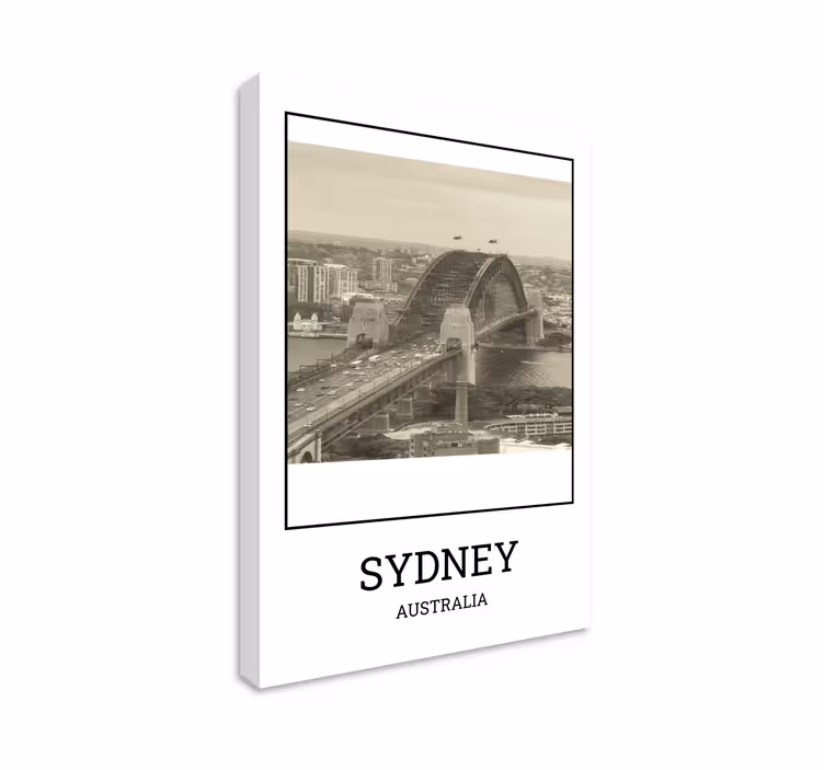vászon városok és országok sydney blanco és néger - TenStickers