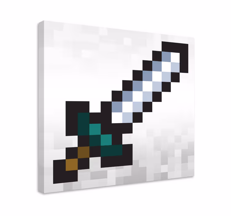vászon videojátékokról pixel kard - TenStickers
