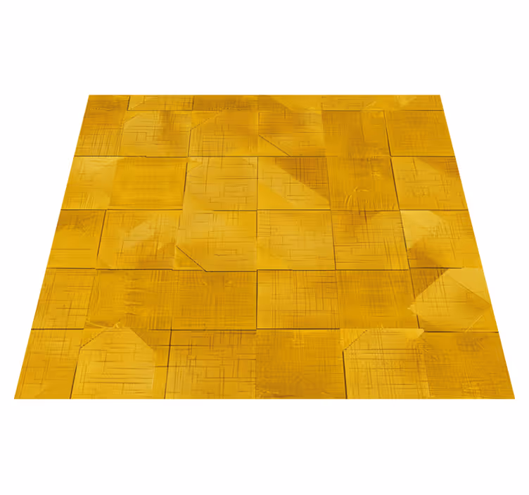 Geometriai négyzetek Vinil szőnyeg sárga - TenStickers