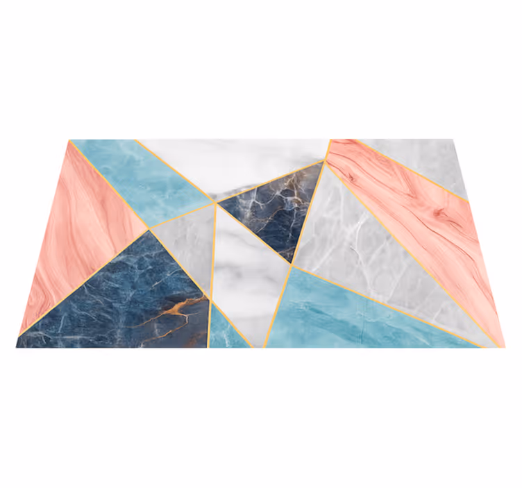 Színes geometrikus design Márvány vinil szőnyeg - TenStickers