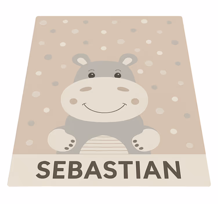 Egyedi bézs színű víziló vinil szőnyeg mások - TenStickers