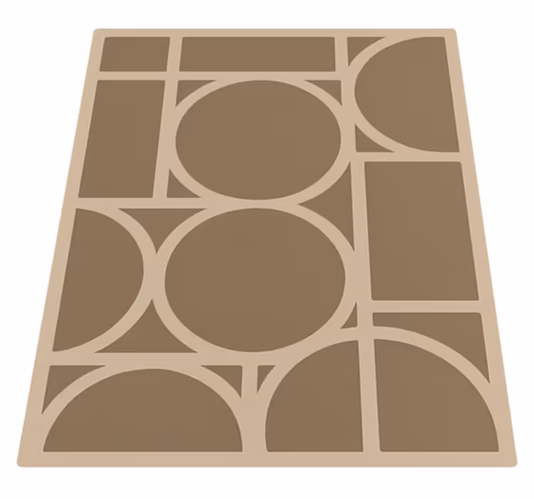 Bézs geometrikus minta Vinil szőnyeg négyzet - TenStickers