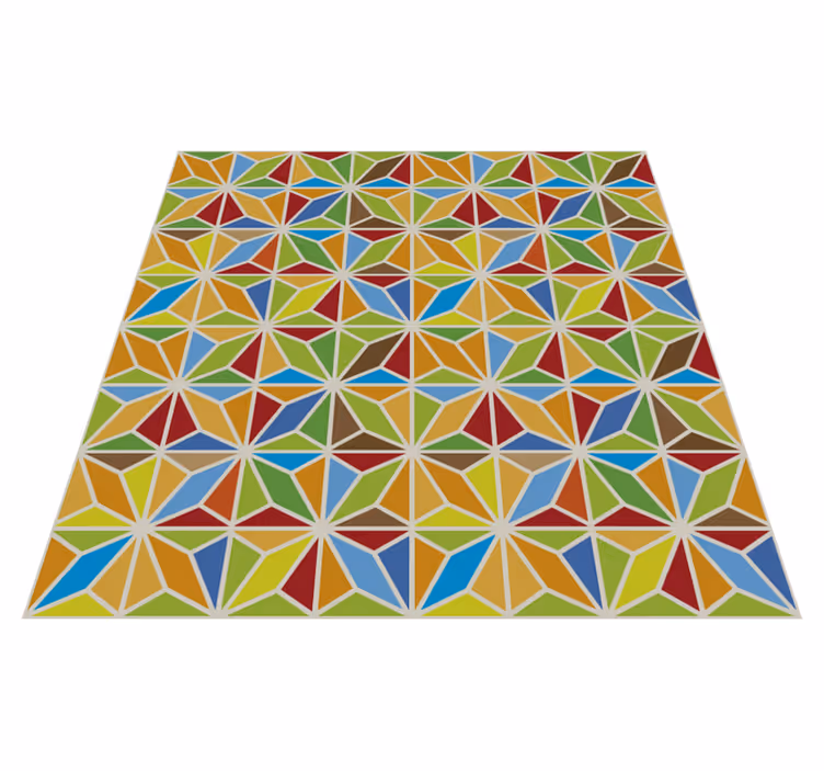 Kaleidoszkópszerű geometrikus csempe vinil szőnyeg étkező - TenStickers