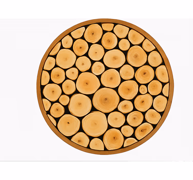 Természetes fa szelet vinil szőnyeg étkező - TenStickers