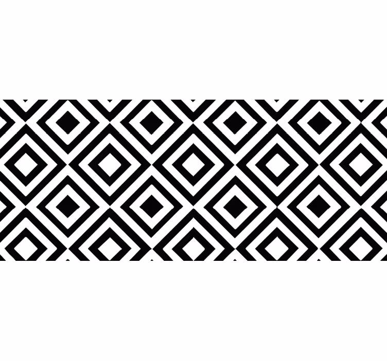 Fekete-fehér vinil szőnyeg geometriai - TenStickers