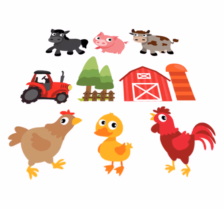 Színes farm vinil szőnyeg állat - TenStickers