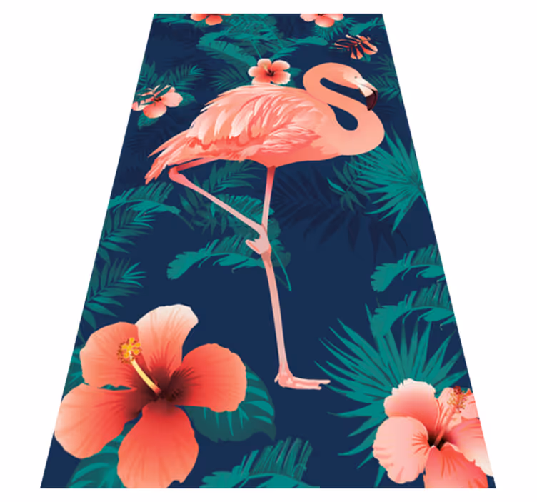 Tropical rózsaszín flamingók vinil szőnyeg állat - TenStickers