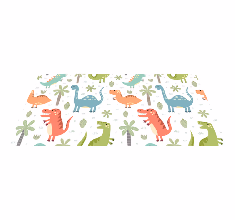 Boldog dinoszaurusz vinil szőnyeg állat - TenStickers