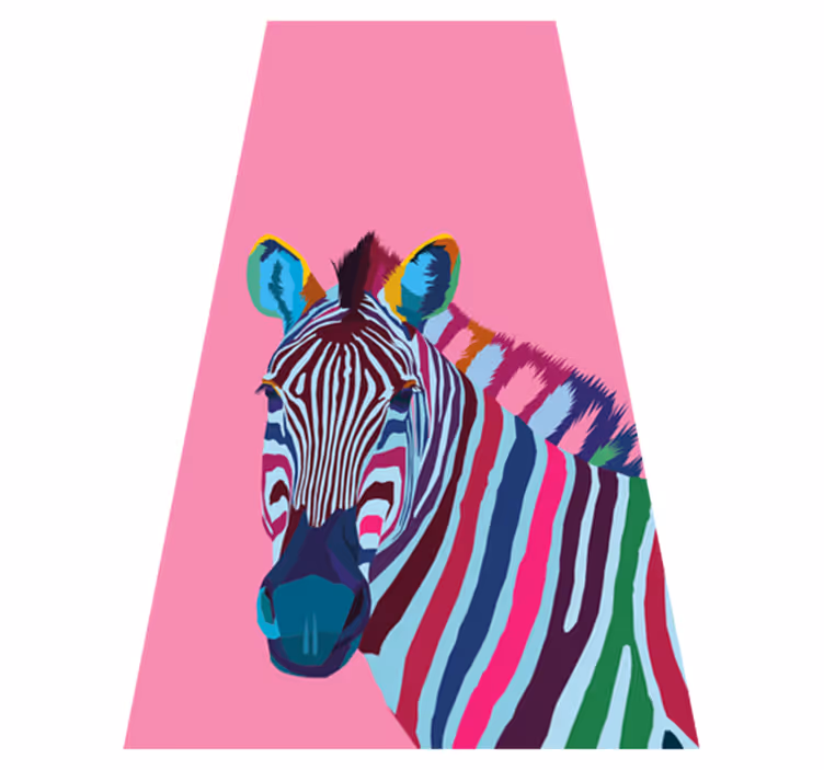 Zebra pop art vinil szőnyeg állat - TenStickers