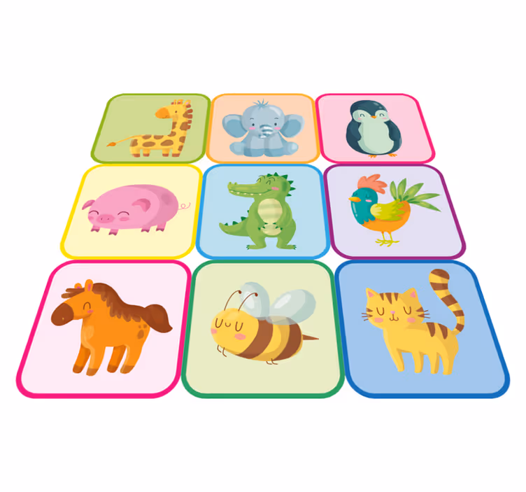 Színes csempék vinil szőnyeg állat - TenStickers