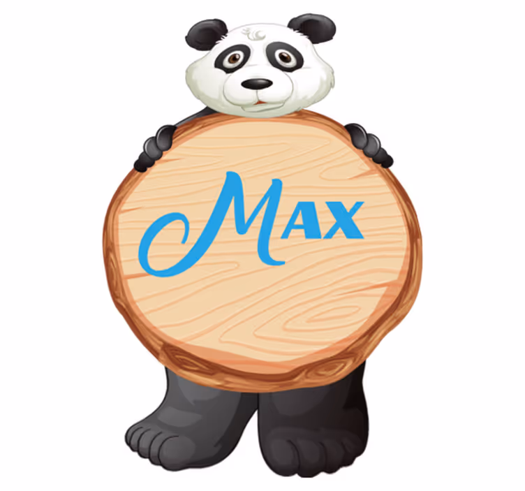 Névvel ellátott panda vinil szőnyeg állat - TenStickers