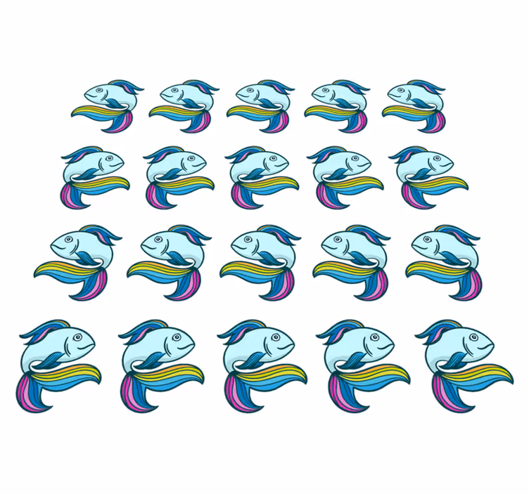 Kék neon hal vinil szőnyeg állat - TenStickers