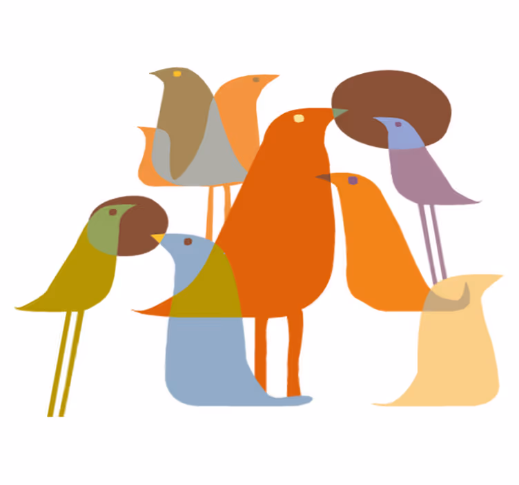 Madár minimalista stílusú vinil szőnyeg állat - TenStickers