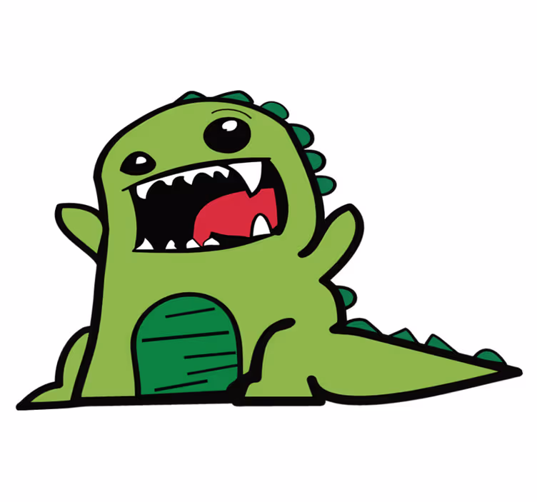 Zöld dinoszaurusz firka félelmetes vinil szőnyeg állat - TenStickers