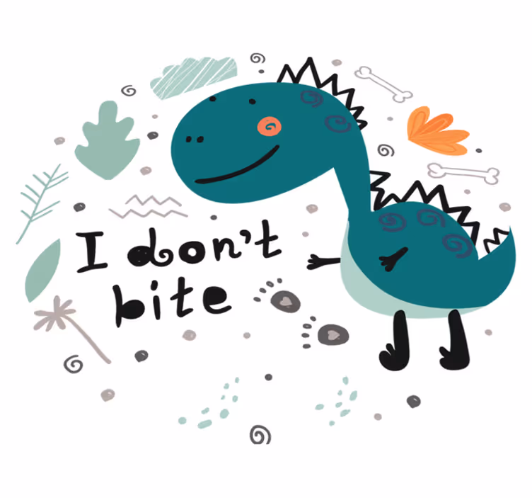 Zöld mosolygó dinoszaurusz vinil szőnyeg állat - TenStickers