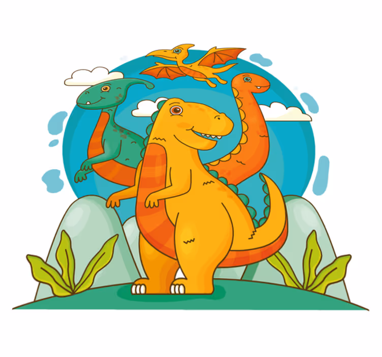 Vinil szőnyeg állat dzsungeli dinoszauruszokkal - TenStickers