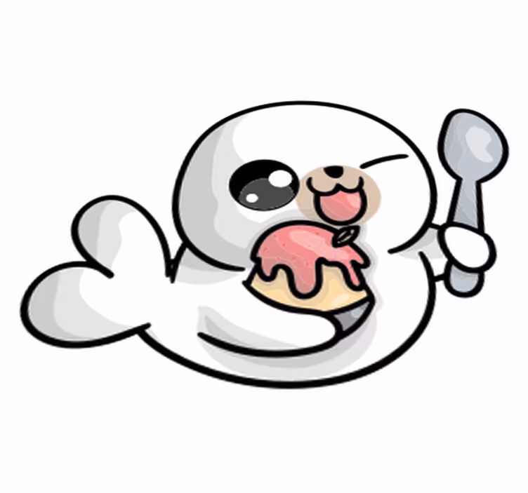 Anime bébi fókás vinil szőnyeg állat - TenStickers