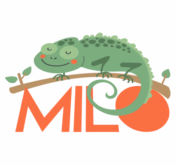 Névvel ellátott kaméleon vinil szőnyeg állat - TenStickers