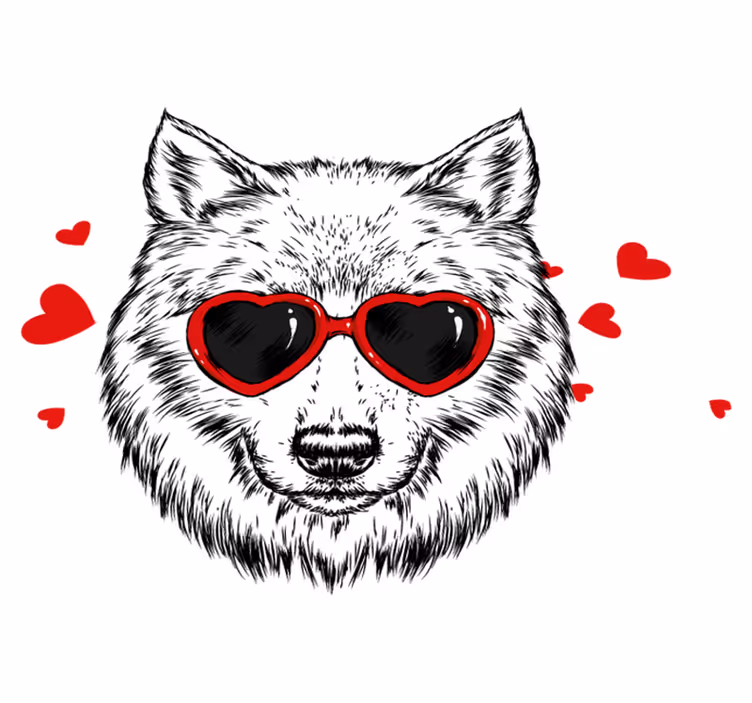 Játékos farkas embléma vinil szőnyeg állat - TenStickers