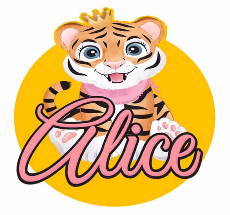 Cuki tigris illusztráció vinil szőnyeg Állat - TenStickers