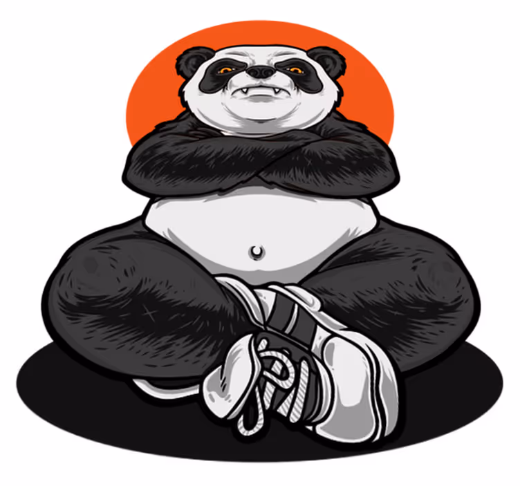 Panda a nyugalom ölelésében vinil szőnyeg állat - TenStickers