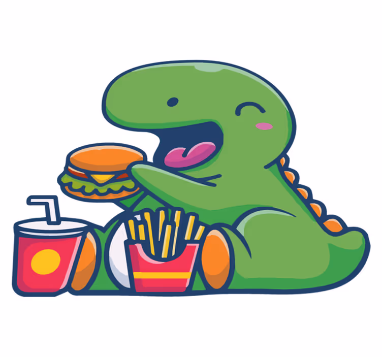Boldog zöld dinoszaurusz vinil szőnyeg állat - TenStickers