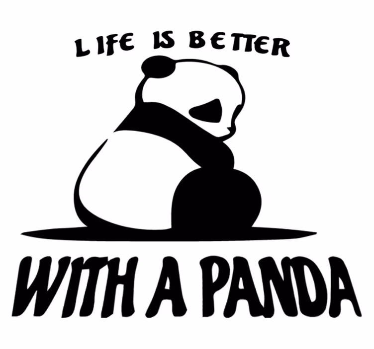 Panda illusztrációs idézet vinil szőnyeg Állat - TenStickers