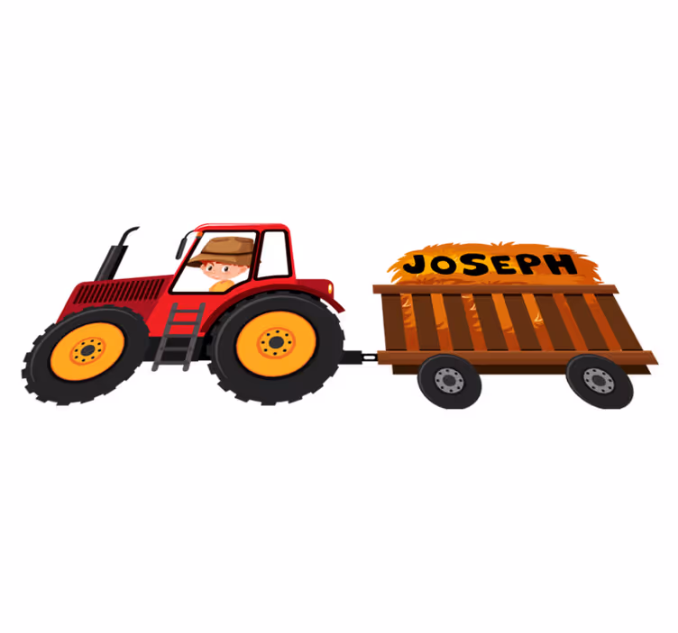 Vinil szőnyeg állat - traktor szénával - TenStickers