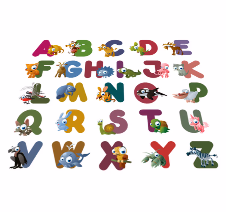Állatos ábécé vinil szőnyeg - TenStickers
