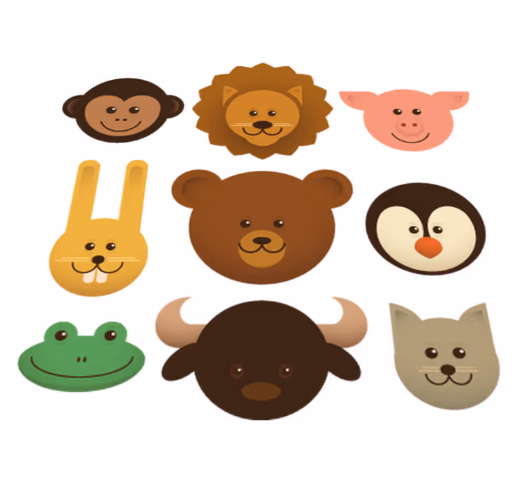 Boldog lények vinil szőnyeg állat - TenStickers