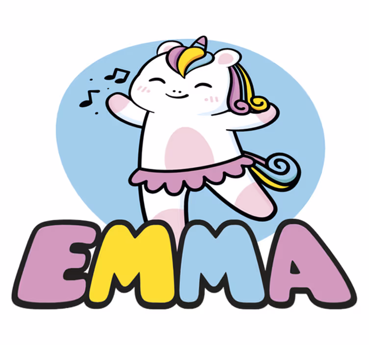Balerina egyszarvú vinil szőnyeg állat - TenStickers