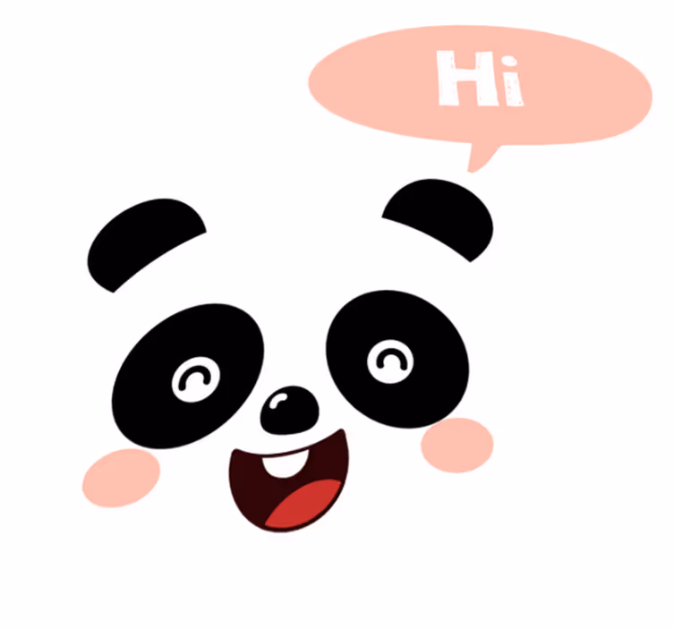 Vinil szőnyeg állat - mesebeli panda köszönéssel - TenStickers