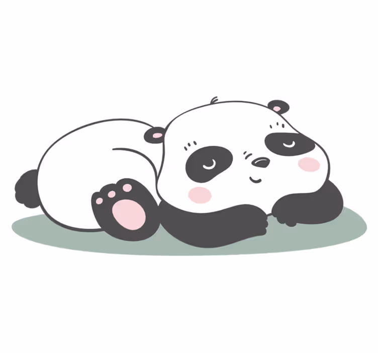 Panda illusztrációs vinil szőnyeg állat - TenStickers