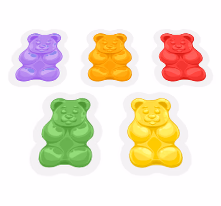 Színes medveformák vinil szőnyeg állat - TenStickers