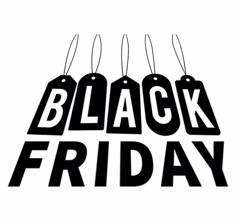 Fekete-fehér szöveg black friday vinil szőnyeg - TenStickers
