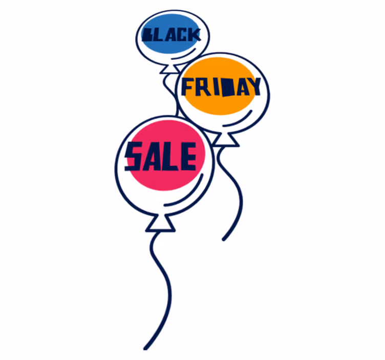 Színes léggömbök black friday vinil szőnyeg - TenStickers