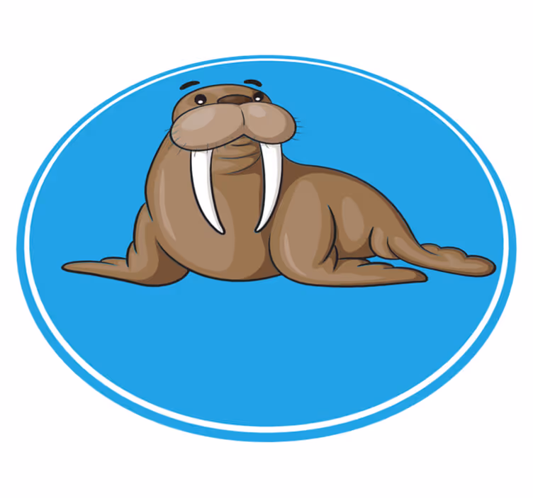 Aranyos rozmár figura vinil szőnyeg állat - TenStickers