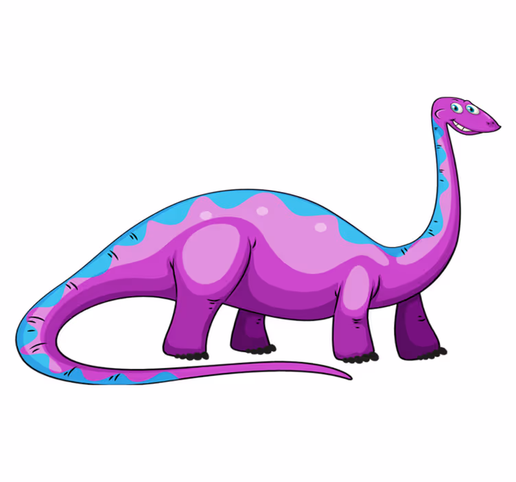Játékos lila dinoszaurusz vinil szőnyeg állat - TenStickers