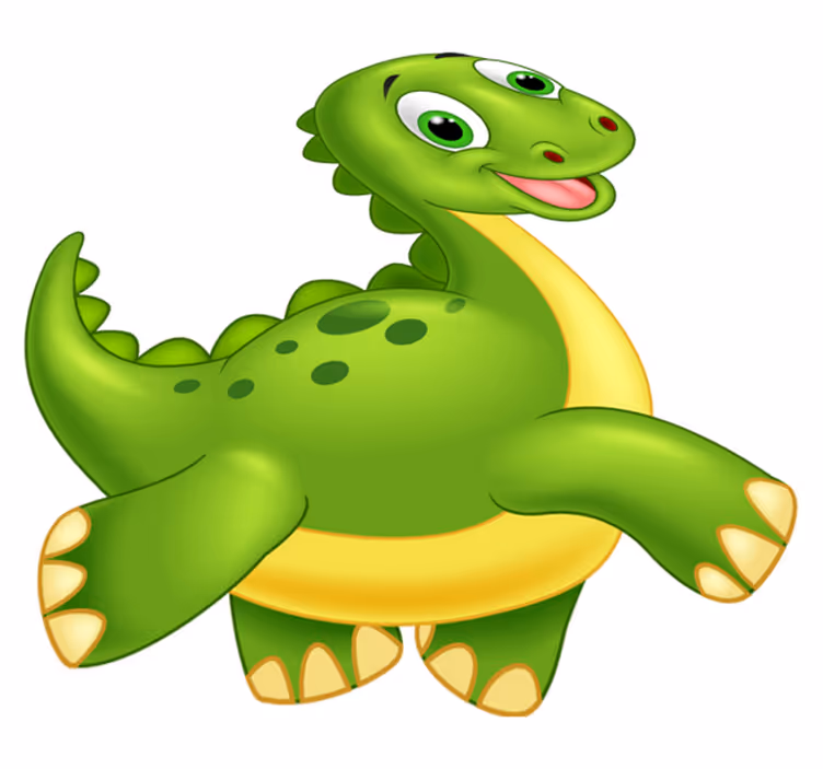 Cuki zöld dinoszaurusz vinil szőnyeg állat - TenStickers