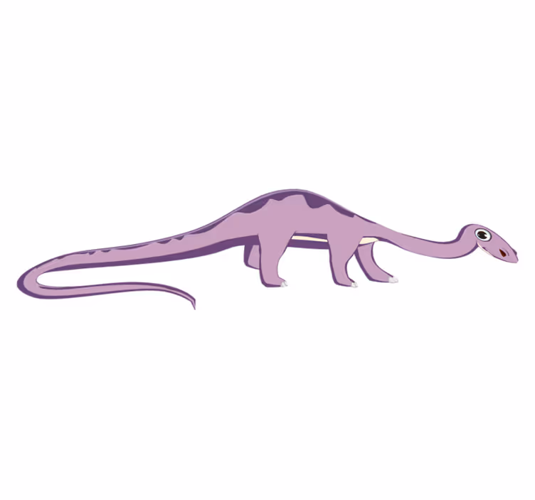Barátságos hosszúnyakú dinoszaurusz vinil szőnyeg állat - TenStickers