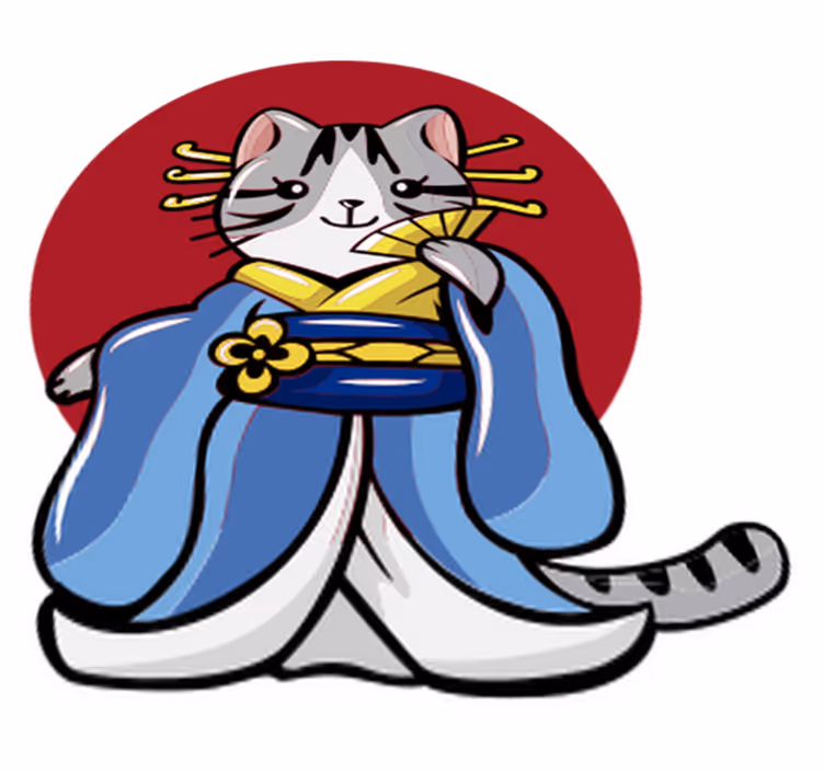 Vinil szőnyeg állat japán dekoratív macska - TenStickers