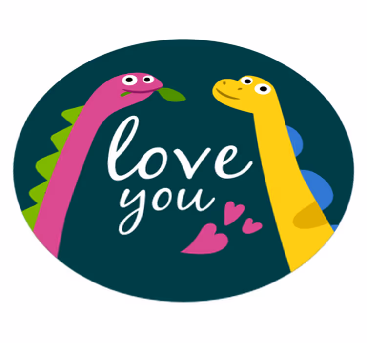 Szeretlek dínó vinil szőnyeg állat - TenStickers