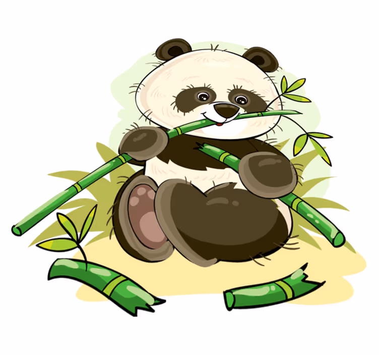 Cuki panda embléma vinil szőnyeg állat - TenStickers