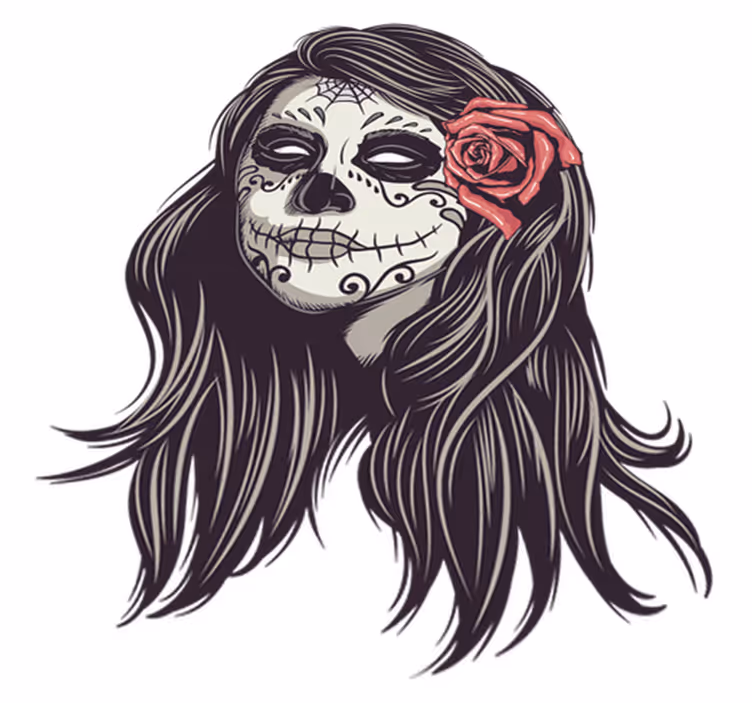 Halloween vinil szőnyeg halottak napja lány - TenStickers