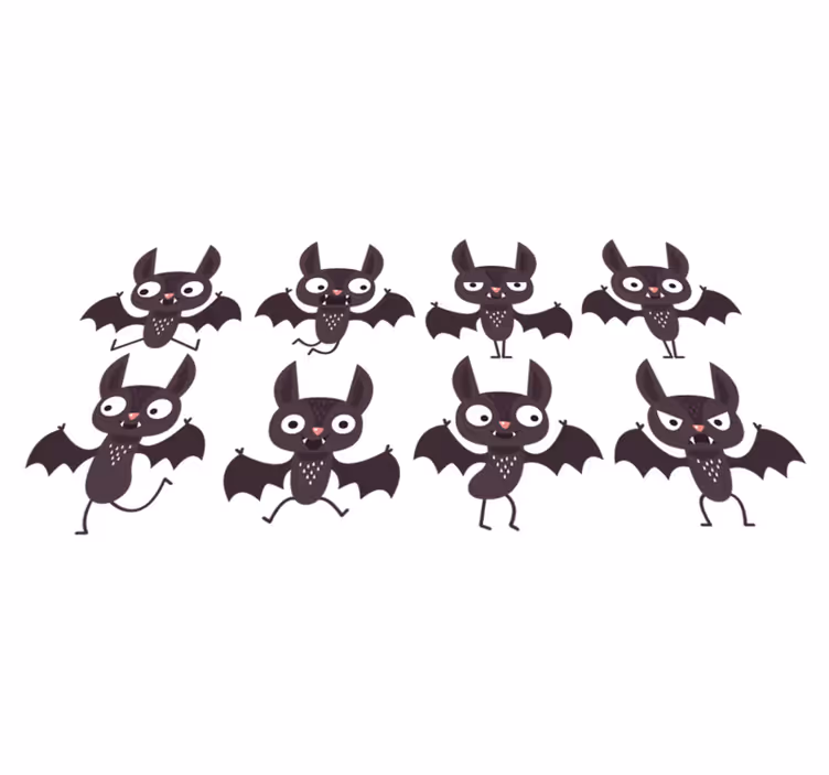 Vidám denevérek vinil szőnyeg halloween - TenStickers