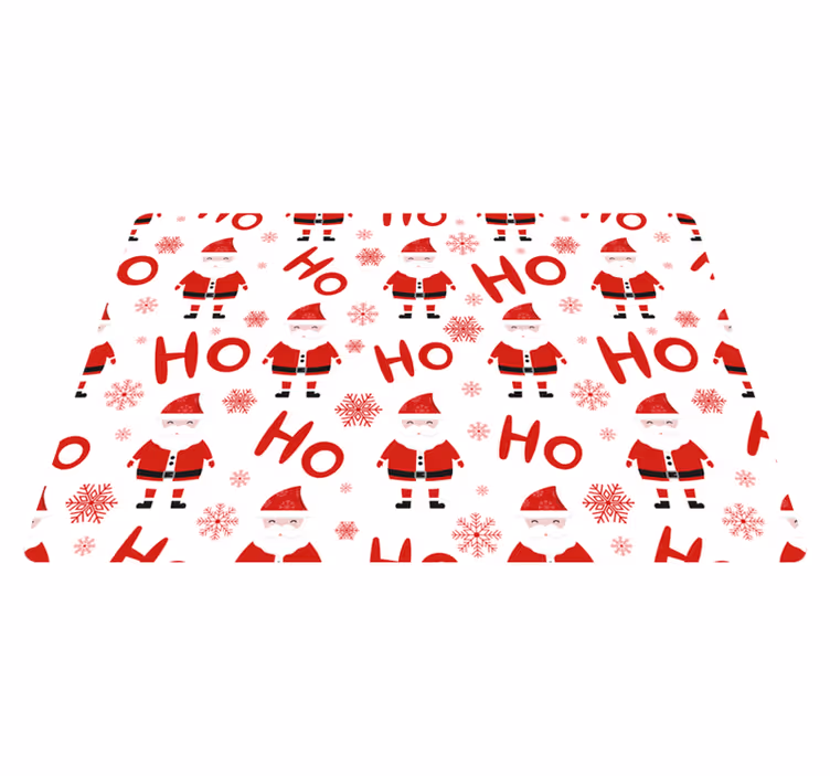 Mikulás és hohoho minta vinil szőnyeg karácsony - TenStickers