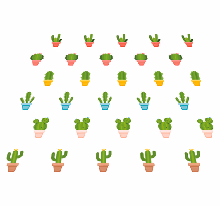 Cactus mintás vinil szőnyeg virágok és növények - TenStickers
